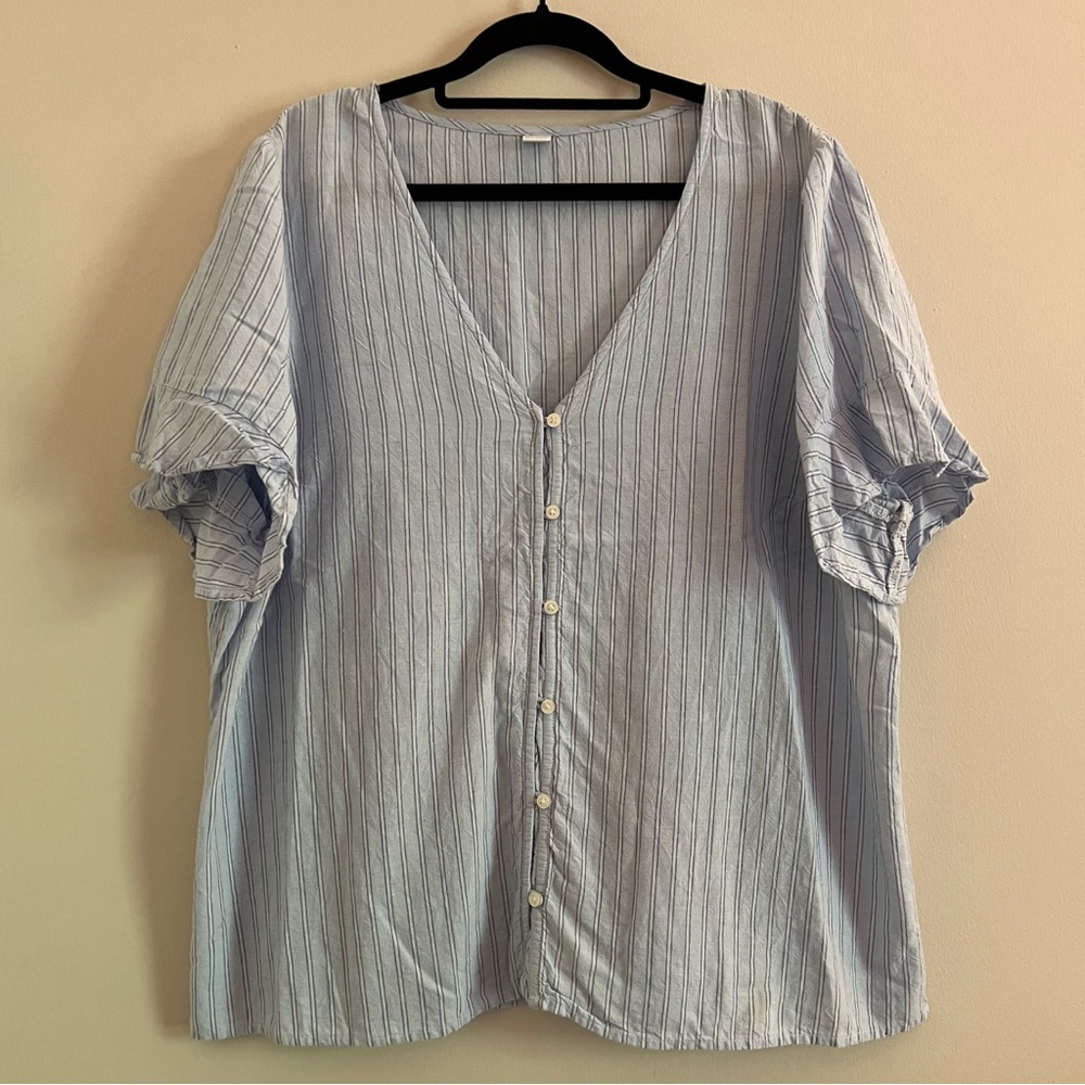 *3 for $10* striped flutter sleeve top